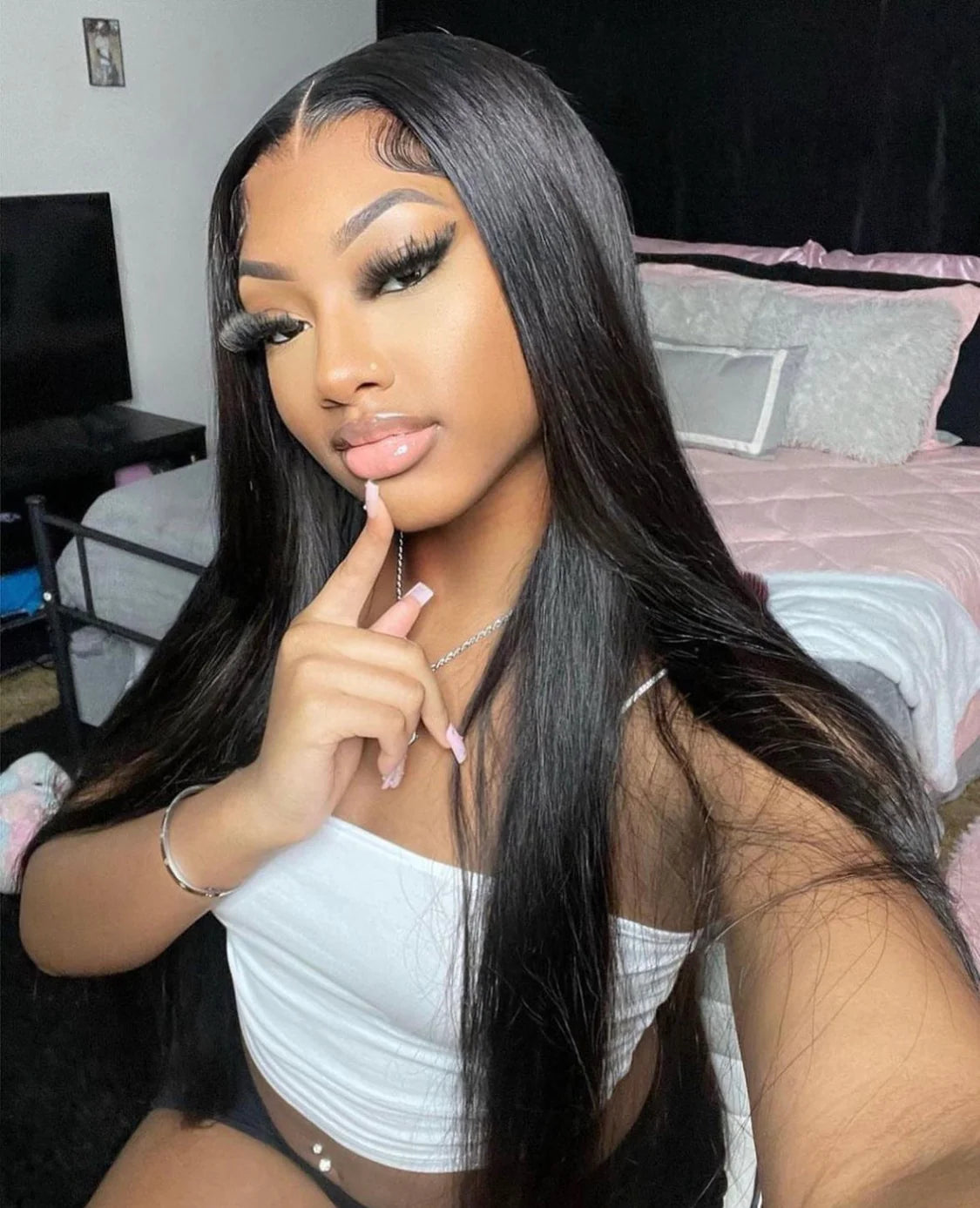 5x5 Satin Straight Wig (180%)